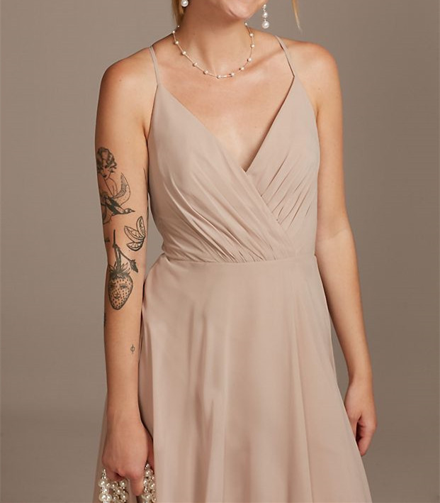 Spaghetti Strap Chiffon Short Bridesmaid Dress