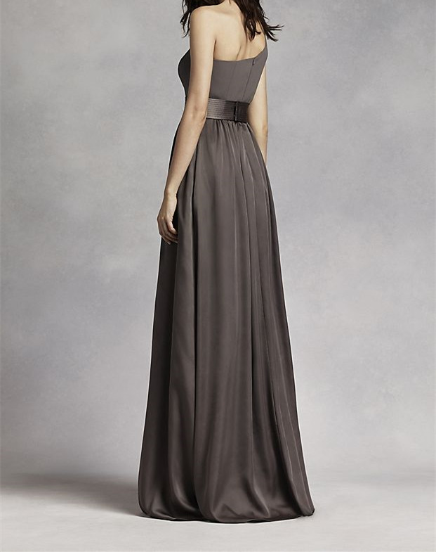 One Shoulder Dress with Satin Sash