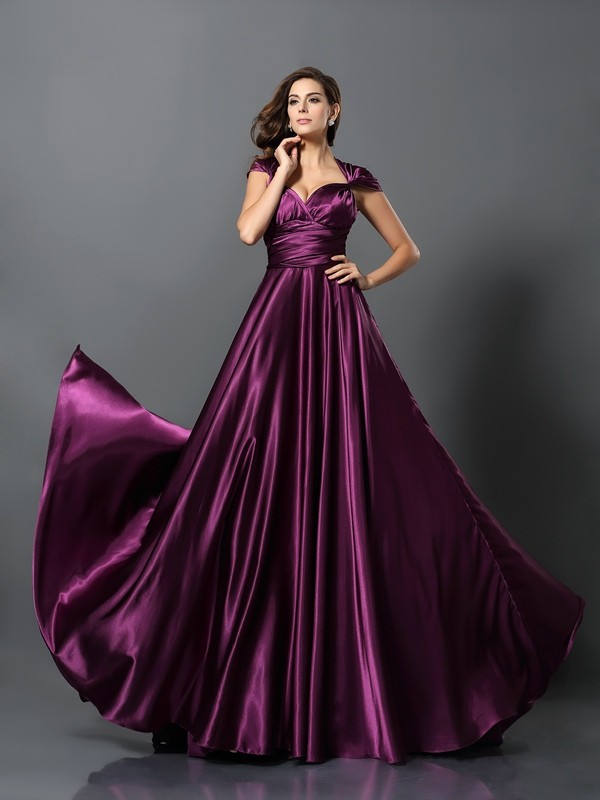 A-Line/Princess Pleats Sleeveless Long Silk like Satin Convertible Bridesmaid Dresses 2426