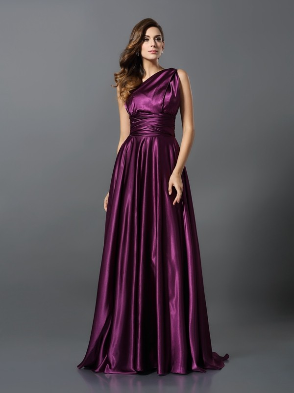 A-Line/Princess Pleats Sleeveless Long Silk like Satin Convertible Bridesmaid Dresses 2426