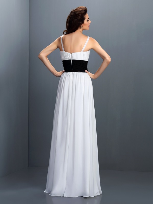 A-Line/Princess V-neck Sash/Ribbon/Belt Sleeveless Long Chiffon Bridesmaid Dresses 2814