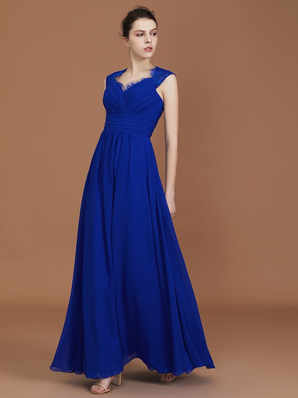 A-Line/Princess Sweetheart Sleeveless Ruffles Floor-Length Chiffon Bridesmaid Dresses 2752