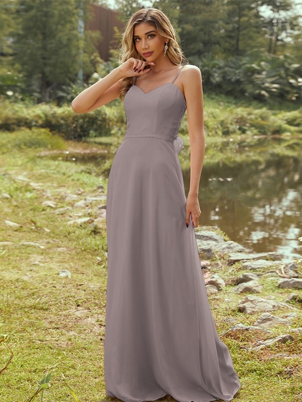 A-Line/Princess Chiffon Sash/Ribbon/Belt Sweetheart Sleeveless Floor-Length Bridesmaid Dresses 2247