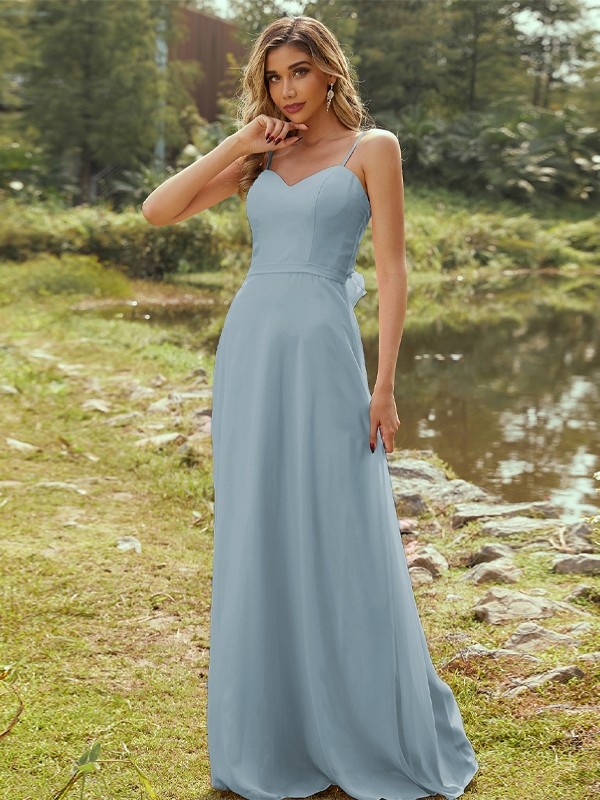 A-Line/Princess Chiffon Sash/Ribbon/Belt Sweetheart Sleeveless Floor-Length Bridesmaid Dresses 2247