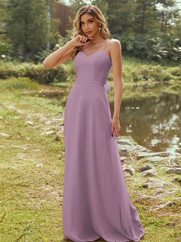 A-Line/Princess Chiffon Sash/Ribbon/Belt Sweetheart Sleeveless Floor-Length Bridesmaid Dresses 2247