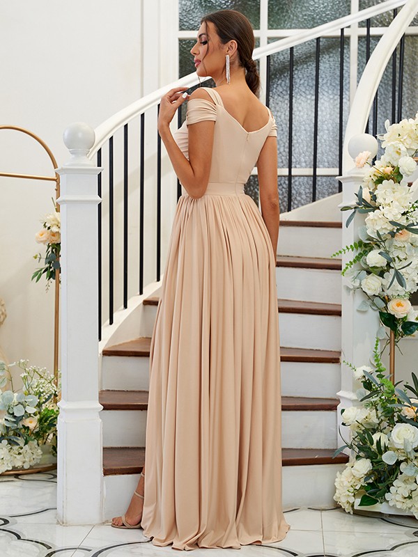 A-Line/Princess Jersey Ruffles Sweetheart Sleeveless Floor-Length Bridesmaid Dresses 2329