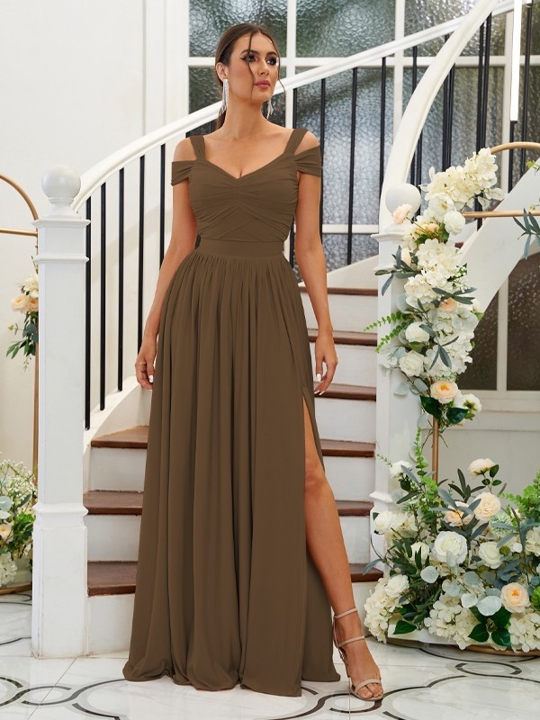 A-Line/Princess Jersey Ruffles Sweetheart Sleeveless Floor-Length Bridesmaid Dresses 2329