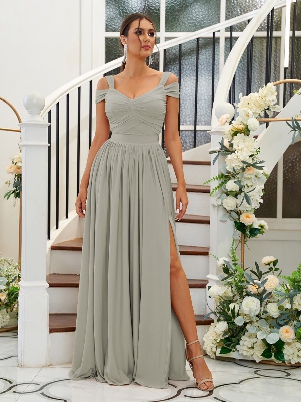 A-Line/Princess Jersey Ruffles Sweetheart Sleeveless Floor-Length Bridesmaid Dresses 2329