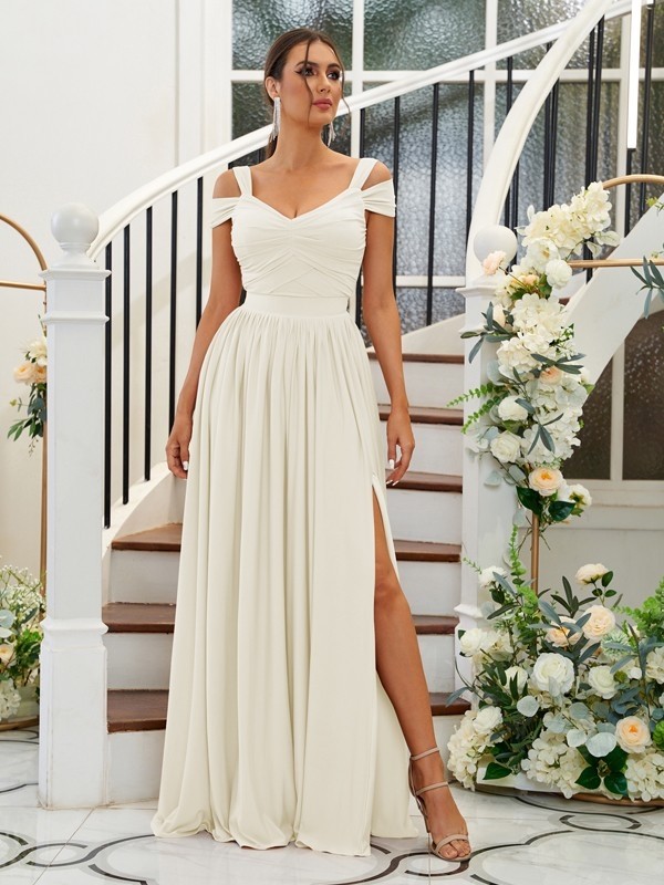 A-Line/Princess Jersey Ruffles Sweetheart Sleeveless Floor-Length Bridesmaid Dresses 2329