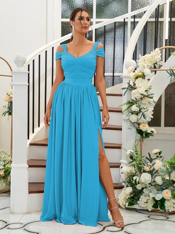 A-Line/Princess Jersey Ruffles Sweetheart Sleeveless Floor-Length Bridesmaid Dresses 2329