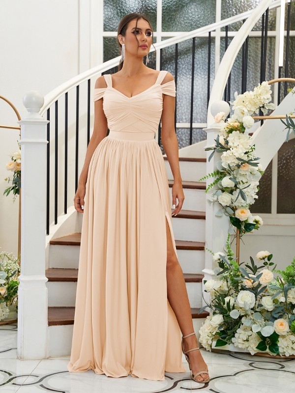 A-Line/Princess Jersey Ruffles Sweetheart Sleeveless Floor-Length Bridesmaid Dresses 2329