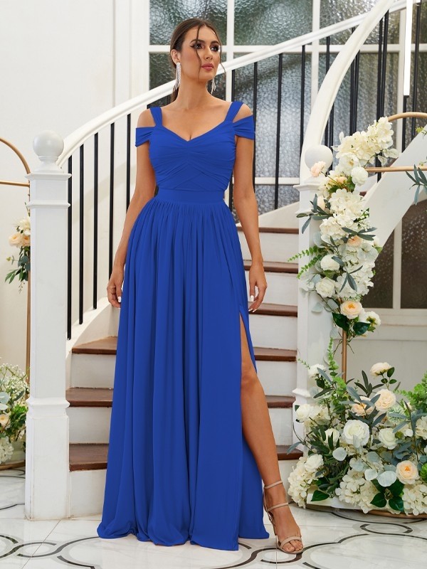 A-Line/Princess Jersey Ruffles Sweetheart Sleeveless Floor-Length Bridesmaid Dresses 2329