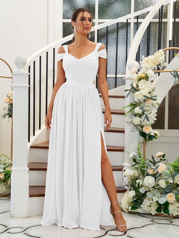 A-Line/Princess Jersey Ruffles Sweetheart Sleeveless Floor-Length Bridesmaid Dresses 2329