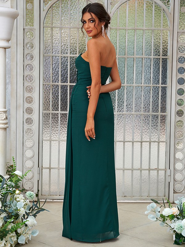 A-Line/Princess Chiffon Ruffles Sweetheart Sleeveless Floor-Length Bridesmaid Dresses 2218