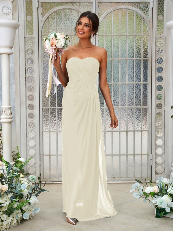 A-Line/Princess Chiffon Ruffles Sweetheart Sleeveless Floor-Length Bridesmaid Dresses 2218