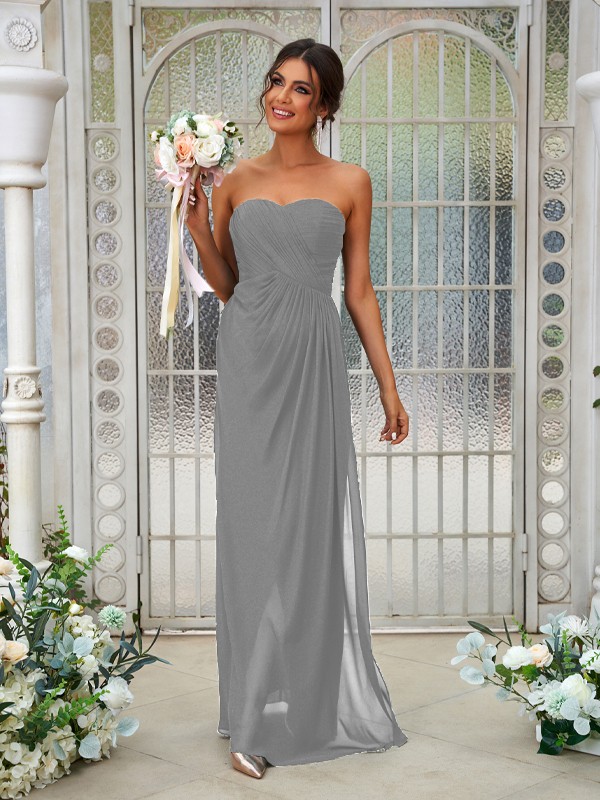 A-Line/Princess Chiffon Ruffles Sweetheart Sleeveless Floor-Length Bridesmaid Dresses 2218