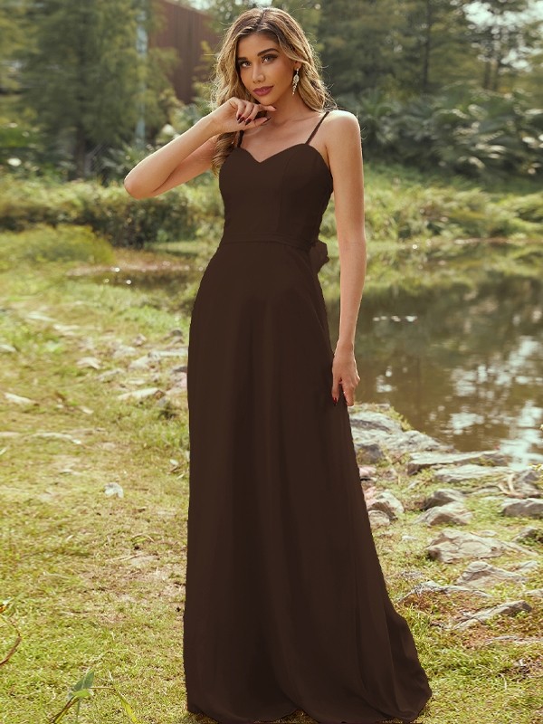 A-Line/Princess Chiffon Sash/Ribbon/Belt Sweetheart Sleeveless Floor-Length Bridesmaid Dresses 2247