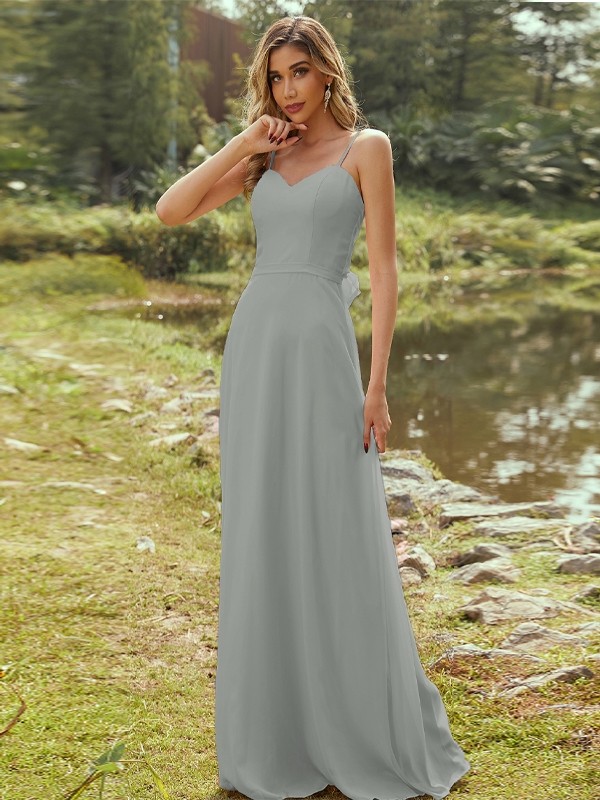 A-Line/Princess Chiffon Sash/Ribbon/Belt Sweetheart Sleeveless Floor-Length Bridesmaid Dresses 2247