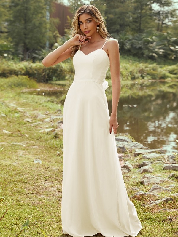 A-Line/Princess Chiffon Sash/Ribbon/Belt Sweetheart Sleeveless Floor-Length Bridesmaid Dresses 2247