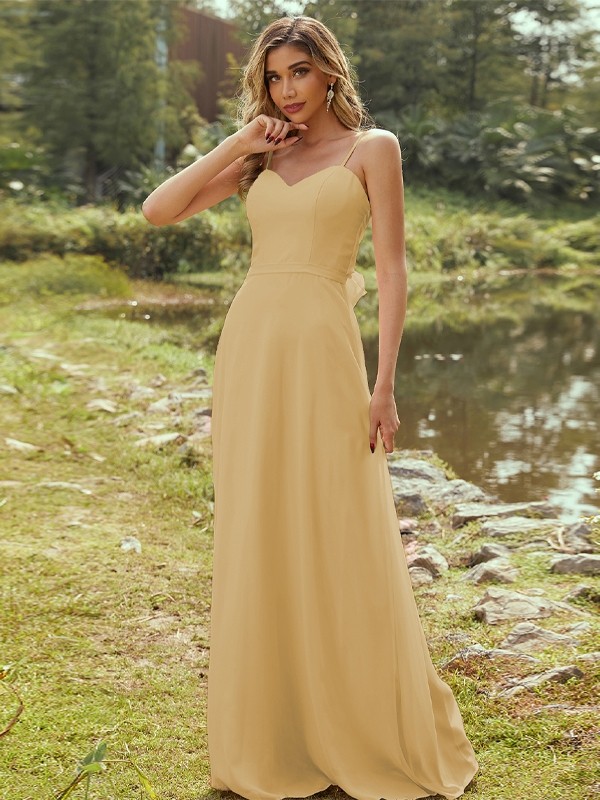 A-Line/Princess Chiffon Sash/Ribbon/Belt Sweetheart Sleeveless Floor-Length Bridesmaid Dresses 2247