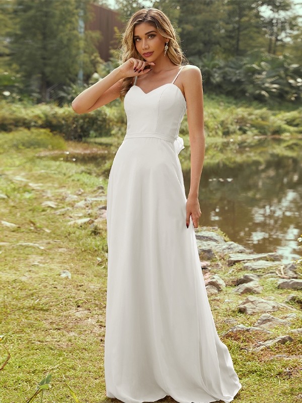 A-Line/Princess Chiffon Sash/Ribbon/Belt Sweetheart Sleeveless Floor-Length Bridesmaid Dresses 2247