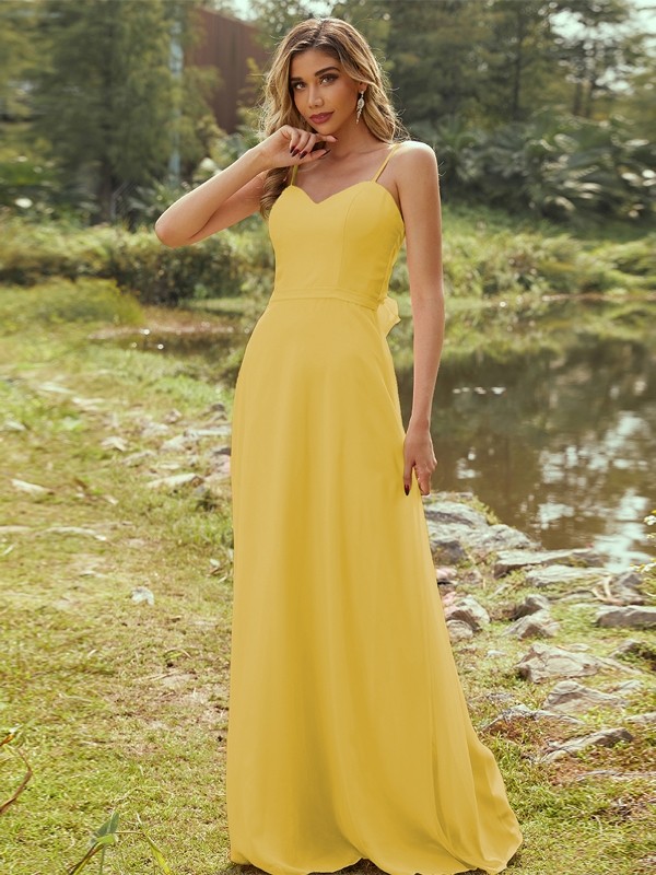 A-Line/Princess Chiffon Sash/Ribbon/Belt Sweetheart Sleeveless Floor-Length Bridesmaid Dresses 2247