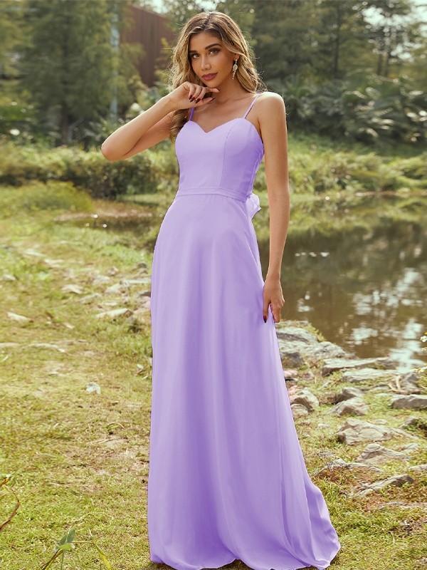 A-Line/Princess Chiffon Sash/Ribbon/Belt Sweetheart Sleeveless Floor-Length Bridesmaid Dresses 2247