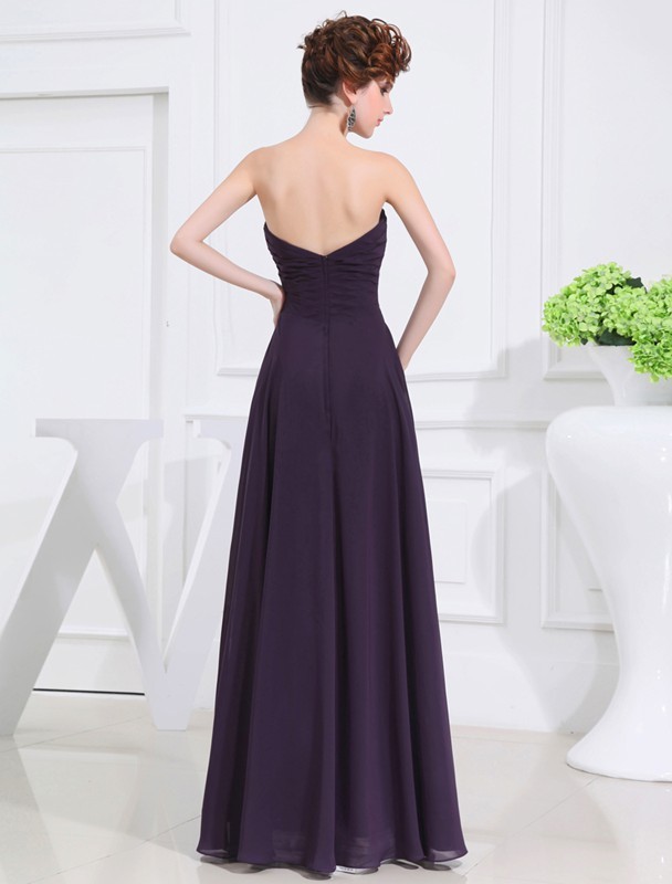 A-Line/Princess Sweetheart Sleeveless Chiffon Pleats Long Bridesmaid Dresses 2727