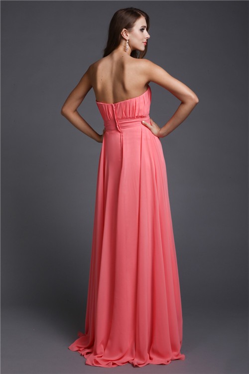 A-Line/Princess Strapless Beading Sleeveless Long Bridesmaid Dresses 2560