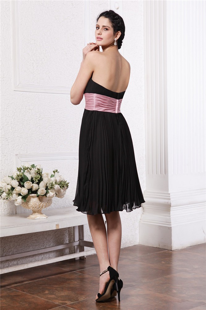 A-Line/Princess Strapless Sleeveless Sash Beading Short Chiffon Bridesmaid Dresses 2615