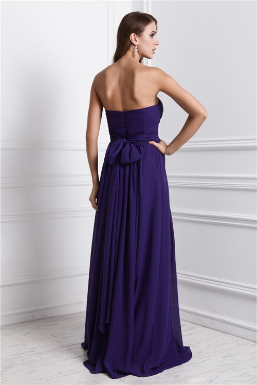 Sheath/Column Sweetheart Sleeveless Ruffles Long Chiffon Bridesmaid Dresses 3221