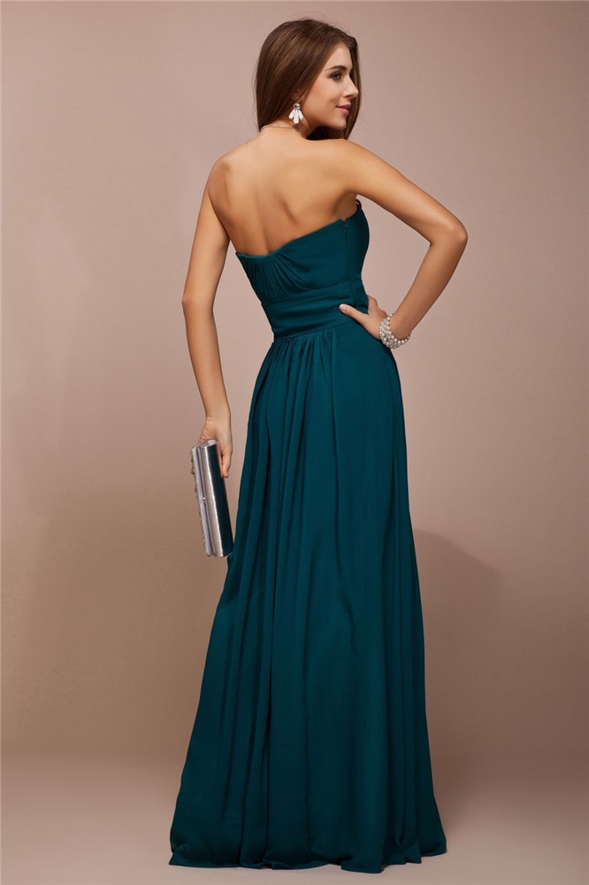 Sheath/Column Sweetheart Sleeveless Ruffles Long Bridesmaid Dresses 3220