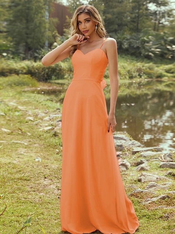 A-Line/Princess Chiffon Sash/Ribbon/Belt Sweetheart Sleeveless Floor-Length Bridesmaid Dresses 2247