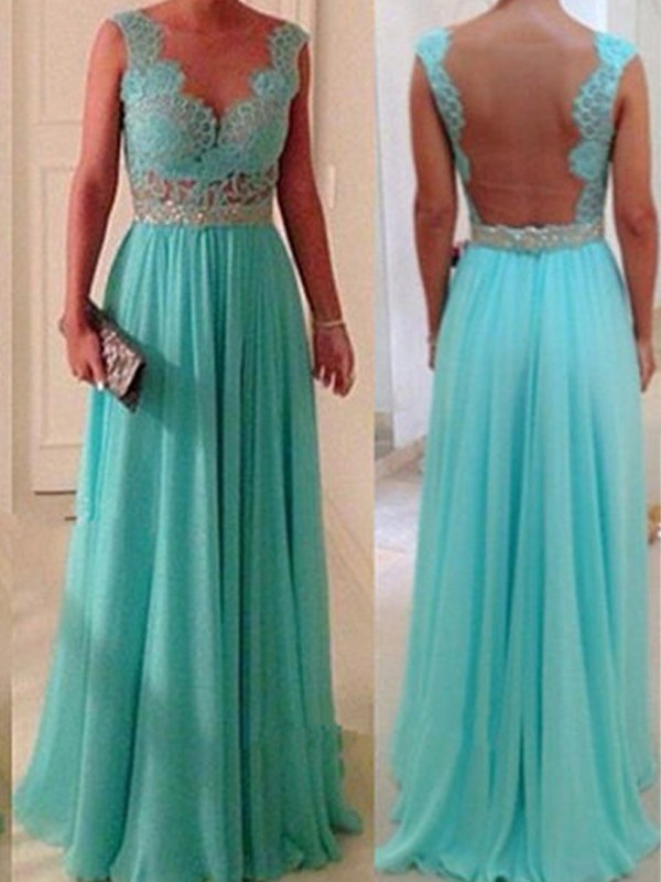 A-Line/Princess Sleeveless Sweetheart Floor-Length Beading Chiffon Bridesmaid Dresses 2522