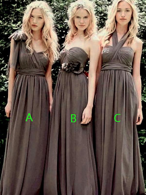 A-Line/Princess Sleeveless Chiffon Floor-Length Bridesmaid Dresses 2501