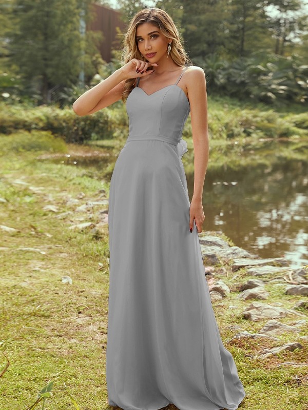 A-Line/Princess Chiffon Sash/Ribbon/Belt Sweetheart Sleeveless Floor-Length Bridesmaid Dresses 2247