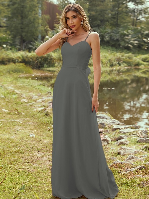 A-Line/Princess Chiffon Sash/Ribbon/Belt Sweetheart Sleeveless Floor-Length Bridesmaid Dresses 2247