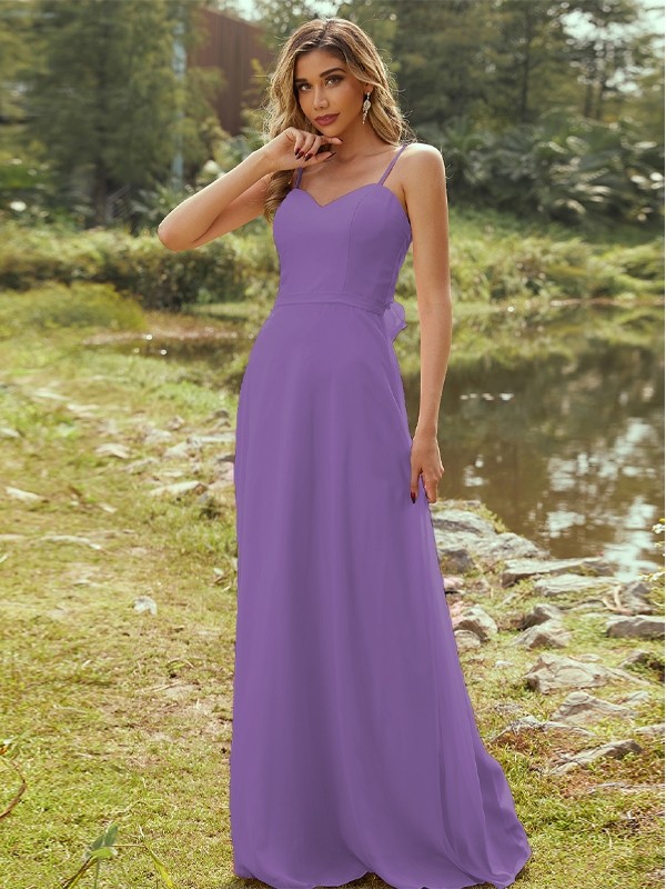 A-Line/Princess Chiffon Sash/Ribbon/Belt Sweetheart Sleeveless Floor-Length Bridesmaid Dresses 2247