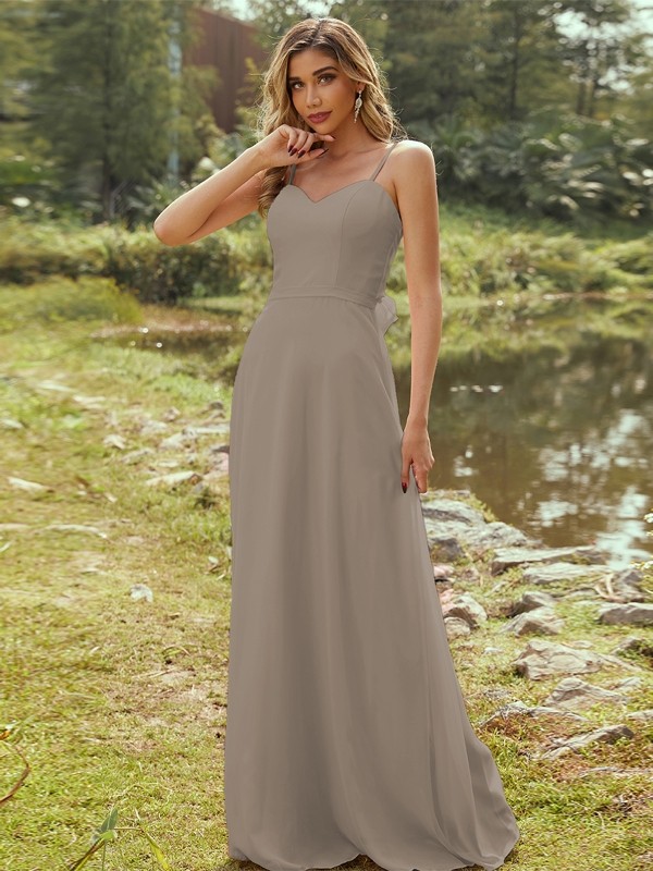 A-Line/Princess Chiffon Sash/Ribbon/Belt Sweetheart Sleeveless Floor-Length Bridesmaid Dresses 2247