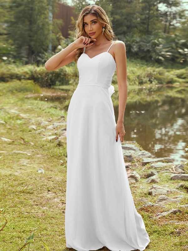 A-Line/Princess Chiffon Sash/Ribbon/Belt Sweetheart Sleeveless Floor-Length Bridesmaid Dresses 2247