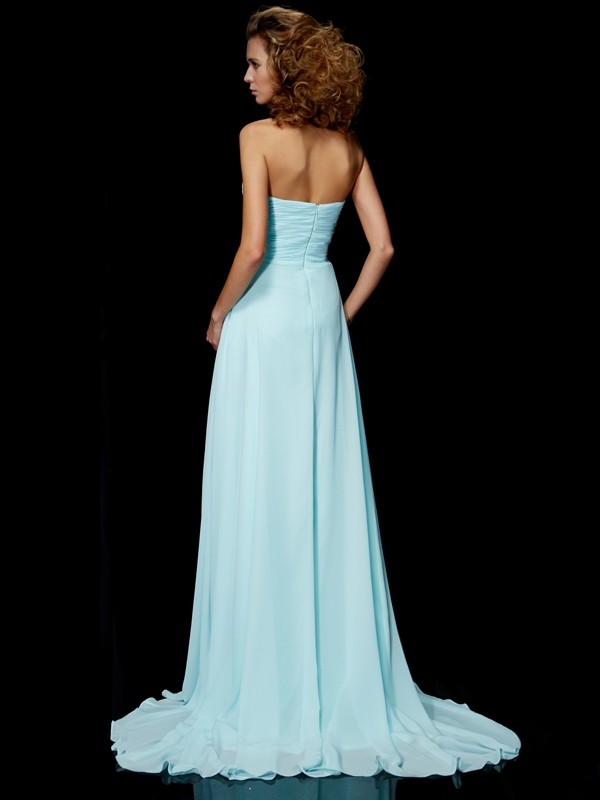 Sheath/Column Beading Sweetheart Sleeveless Long Chiffon Dresses 5853