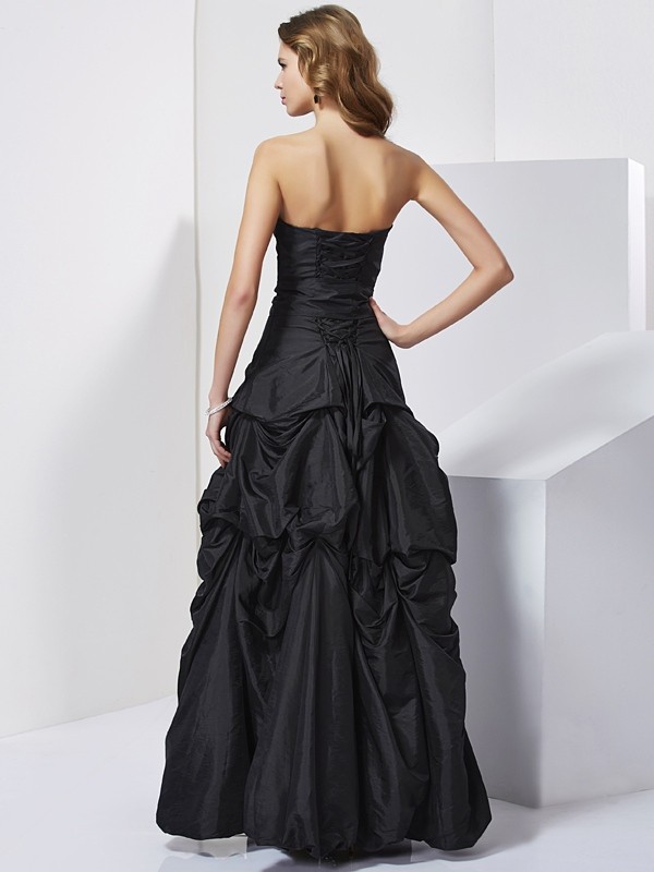 Sheath/Column Strapless Sleeveless Bowknot Long Taffeta Dresses 6681