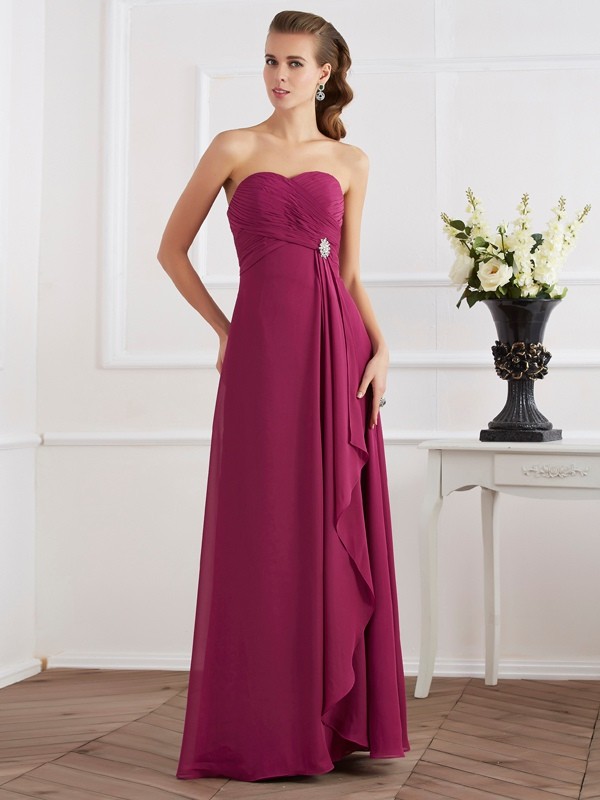 Sheath/Column Sweetheart Sleeveless Long Chiffon Dresses 6815