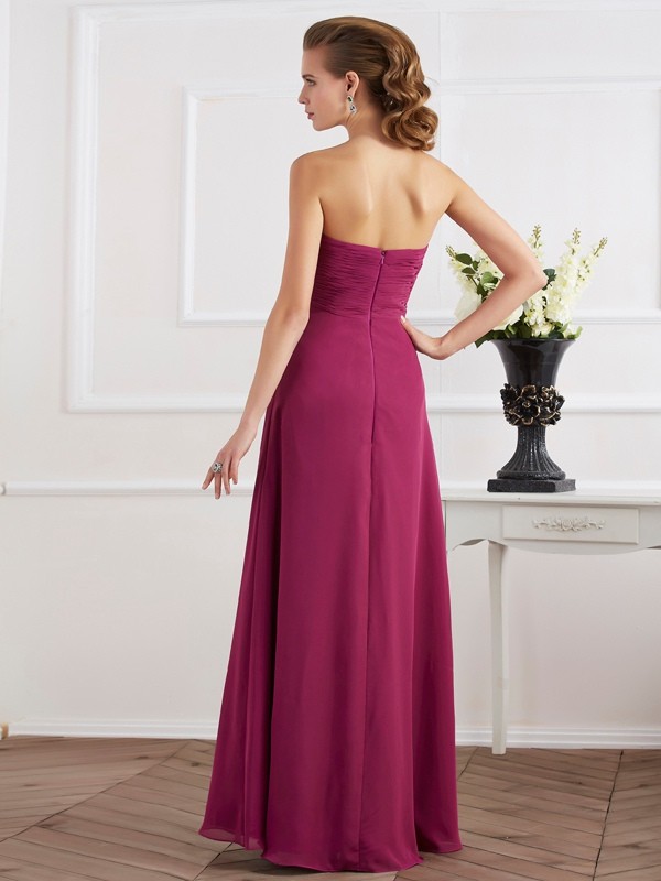 Sheath/Column Sweetheart Sleeveless Long Chiffon Dresses 6815