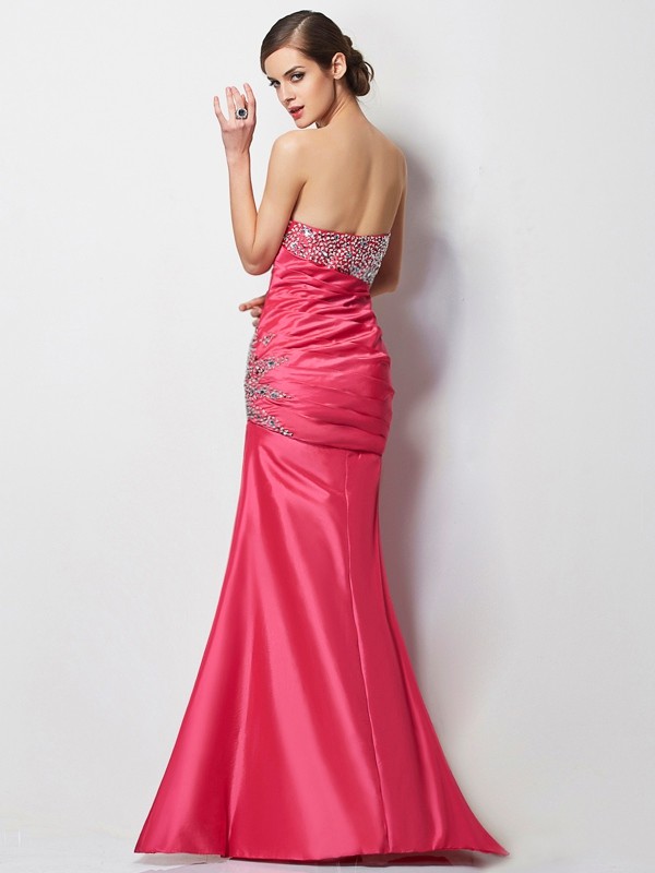 Trumpet/Mermaid Sweetheart Sleeveless Beading Long Taffeta Dresses 7527