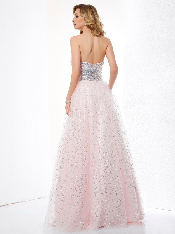 Ball Gown Sweetheart Sleeveless Long Net Dresses 5773