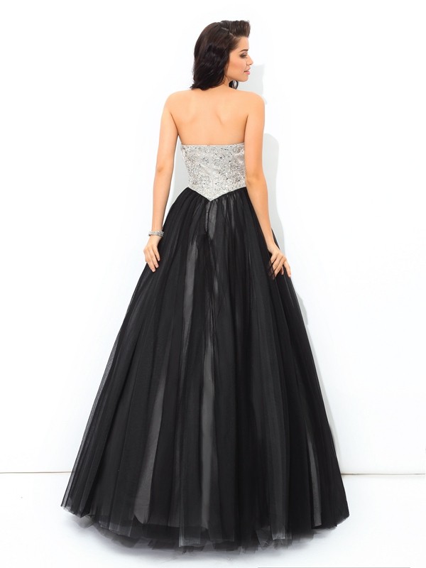 Ball Gown Sweetheart Paillette Sleeveless Long Net Quinceanera Dresses 5759