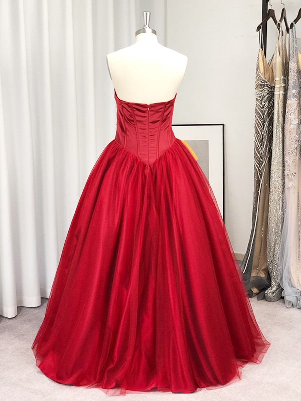 Ball Gown Sleeveless Tulle With Ruffles Sweetheart Floor-Length Dresses 5732