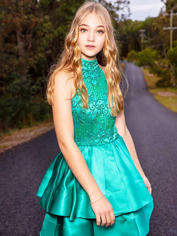 A-Line/Princess Satin Sleeveless Beading Jewel Short/Mini Homecoming Dresses 4248