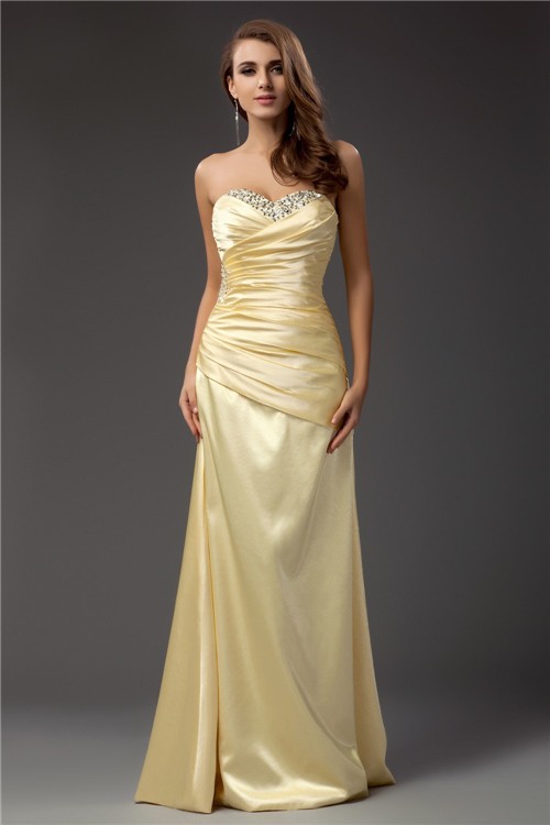 Sheath/Column Sweetheart Sleeveless Long Taffeta Dresses 6819